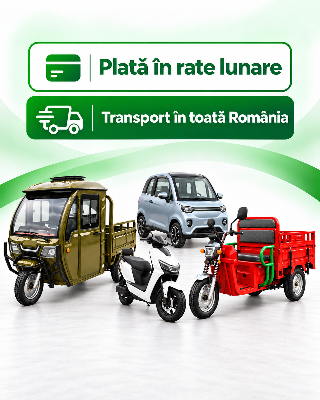 Triciclu electric pentru persoane și triciclu electric cargo HerculesPower